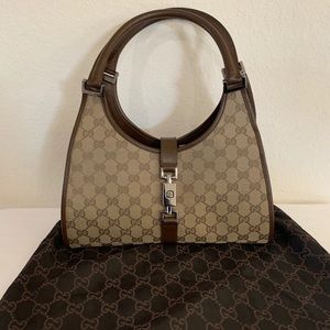 Gucci Jackie Canvas Hobo - Brown